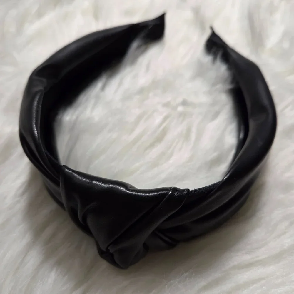 Floral & Faux Leather Headband Set